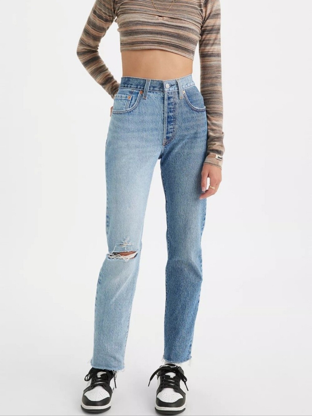 Levi’s 501 Two-Tone High Rise Straight Leg Jeans W26 L32
